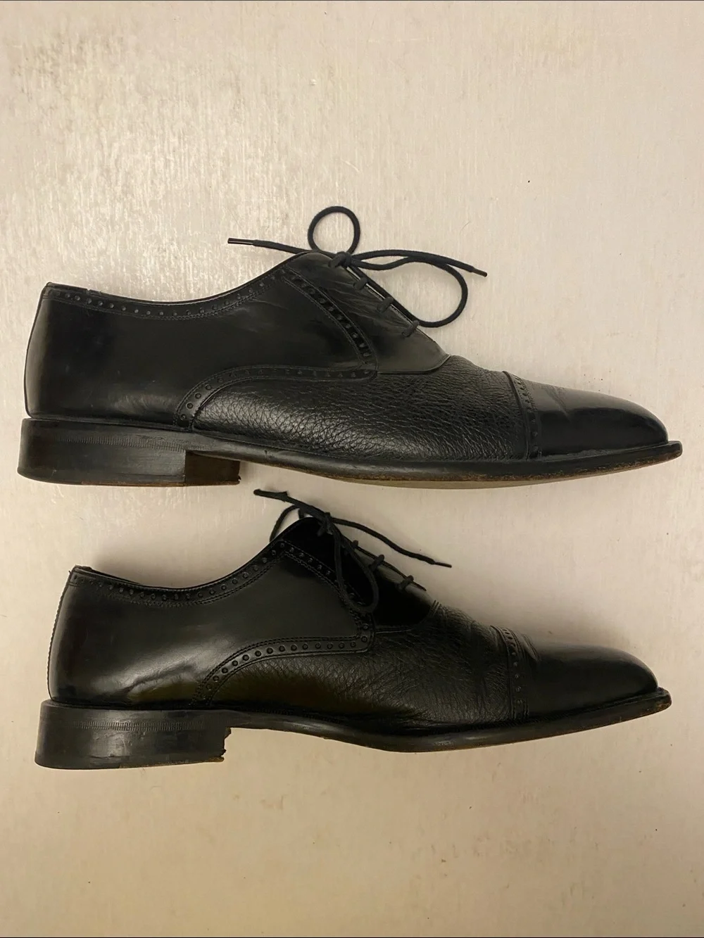 Mezlan Nicola Men’s Black Cap-Toe Lace-Up Oxfords Size 11